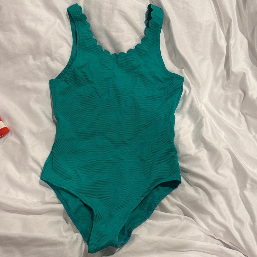 Charming Teal Scalloped Kids Bodysuit, never worn.